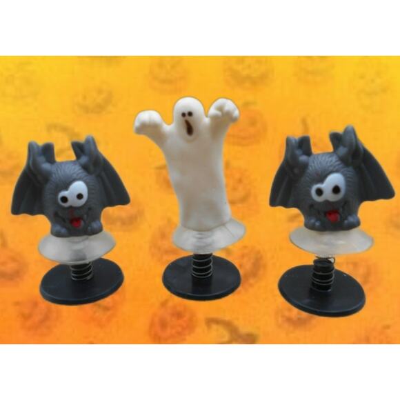 Vintage Halloween Spring Ups Jumping Mini Toy Pop-Up Lot: Ghost and Bats - Picture 1 of 7